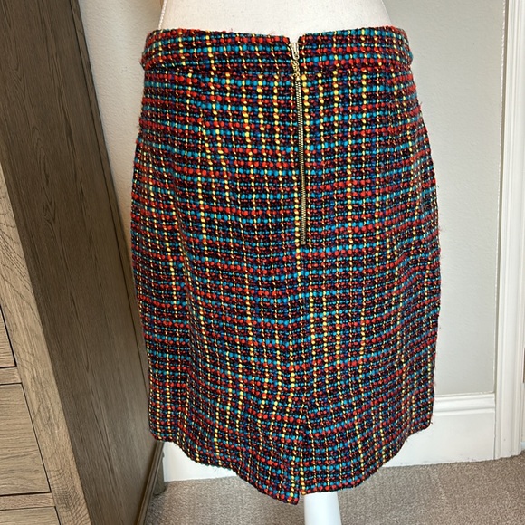 Kate Spade | "Judy" Tweed Wool Blend Rainbow Color Skirt | 8 - Picture 9 of 12